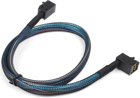 HD miniSAS SFF8643 Down Angled to SFF8643 Straight miniSAS Cable 1m(0.5m) in Saudi Arabia