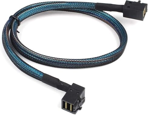 HD miniSAS SFF8643 Down Angled to SFF8643 Straight miniSAS Cable 1m(0.5m) in Saudi Arabia
