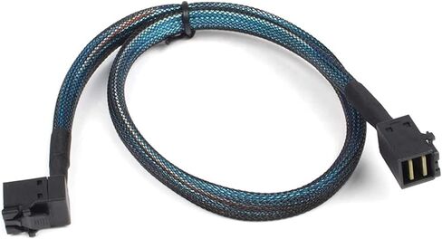 HD miniSAS SFF8643 Down Angled to SFF8643 Straight miniSAS Cable 1m(0.5m) in Saudi Arabia