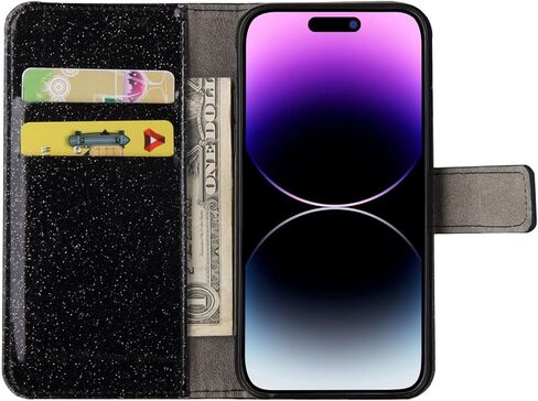 Losin متوافق مع iPhone 16 Plus Wallet Case مع فتحات البطاقة الفاخرة ثلاثية الأبعاد بريق Glitter Diamond Rhinestons Butterfly Design Form in Saudi Arabia