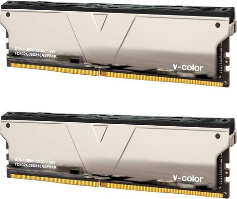 V-Color Skywalker Plus DDR4 64GB (32GBx2) 4266MHz (PC4-34100) CL19 Gaming Desktop Ram Memory Hynix IC Dual Rank 1.5V - Silver (TO432G42D819CSPSXK) in Saudi Arabia