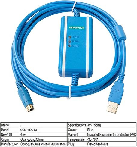 Chip USB-H2U for H0U H1U H2U Series PLC Programming Cable Isolated Data Download Line(Gold Plated) in Saudi Arabia