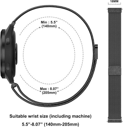Meliya Bands for Garmin Venu 3S/Venu 2S/Vivoactive 4S/Vivomove 3S, 18mm Quick Release Metal Replacement Bracelet Strap for Garmin Forerunner 255S/Forerunner 265S Bands in Saudi Arabia
