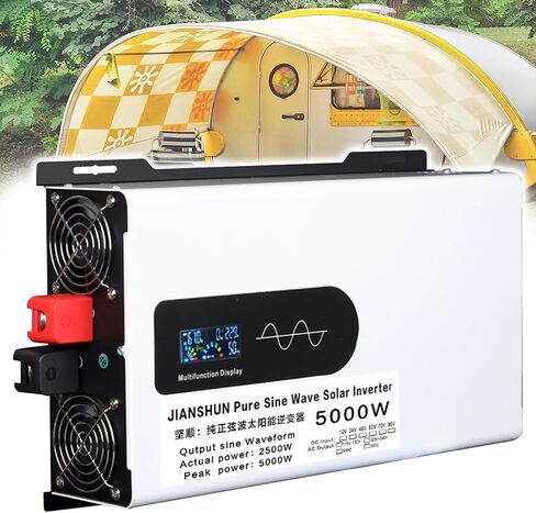 5000W Wave GENT PULE POWER REVERTER 12V 24V 48V 60V 72V DC TO 110V 220V AC الجهد مع شاشة LCD ، للمنزل/RV/TRACK/CAM/CHESSING/SOLAR ، 72V5000WW in Kuwait