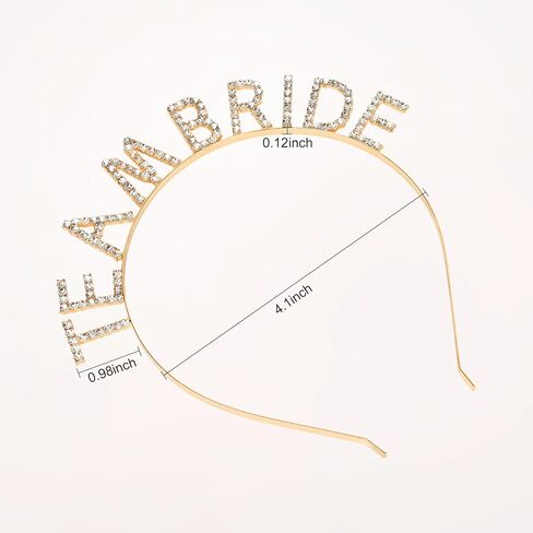 Jaciya Silver Team Bride Headband Rhinestone Headbands Crystal Bridesmaid Gifts Head Band Tiara Wedding Hair Accessories Bachelorette Party Favors in Saudi Arabia