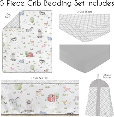 مجموعة مفروشات سرير الأطفال من Sweet Jojo Designs باللون الأزرق الداكن من Woodland Deer Boy لحاف غرفة حضانة الأطفال الرضع، ملاءة جاهزة، تنورة، مكدس الحفاضات - 5 قطع - سهم الغابة الخشبي باللون الأخضر النعناعي والرمادي in Saudi Arabia