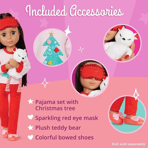 Glitter Girls - Ladybug Shimmer Pajama Top & Pant Regular Outfit - 14-inch Doll Clothes & Accessories Toys, 36 months to 144 months in Kuwait