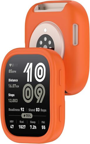 مناسب لـ Amazfit Bip 6 Case ، غلاف واقي الإطار القذيف Sistfit Silicone Protection Case لـ Amazfit Bip 6 A2435 Smartwatch (أسود) in Kuwait