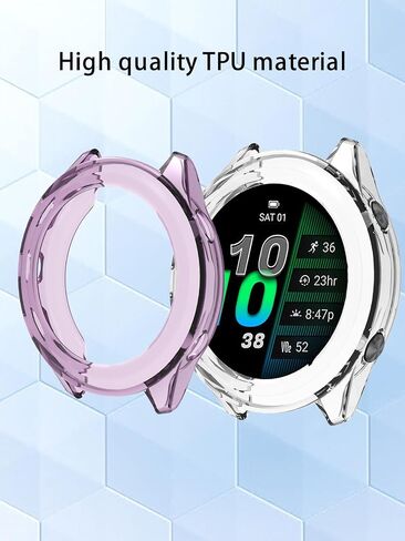 (2 حزمة) حالة Garmin Forerunner 970 Premium Running Smartwatch ، حامي غطاء مصدٍ خفيفة الوزن رفيع الناعم لـ Garmin Forerunner 970 ، (شفاف + أسود شفاف) in Kuwait