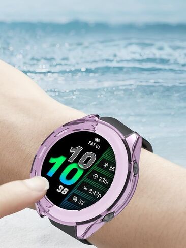 (2 حزمة) حالة Garmin Forerunner 970 Premium Running Smartwatch ، حامي غطاء مصدٍ خفيفة الوزن رفيع الناعم لـ Garmin Forerunner 970 ، (شفاف + أسود شفاف) in Kuwait