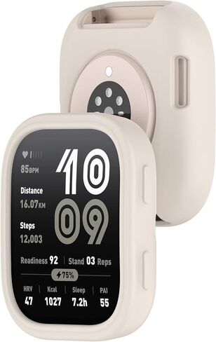 Fit for Amazfit Bip 6 Case, Soft Silicone Protective Case Bumper Sleeve Shell Frame Protector Cover for Amazfit Bip 6 A2435 Smartwatch (Black) in Kuwait