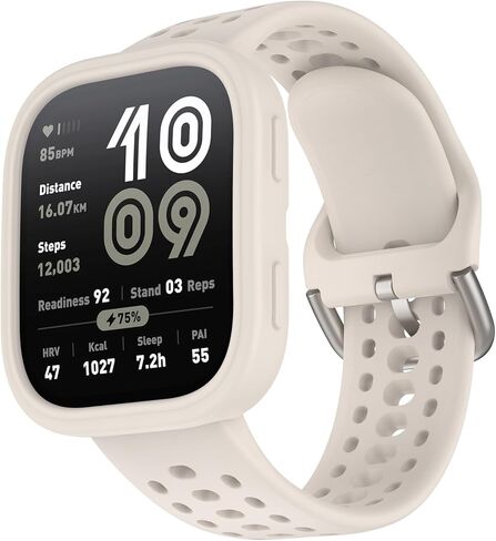 Fit for Amazfit Bip 6 Case, Soft Silicone Protective Case Bumper Sleeve Shell Frame Protector Cover for Amazfit Bip 6 A2435 Smartwatch (Black) in Kuwait