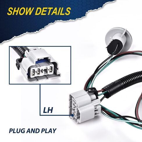 PIT66 Right Tail Light Lamp Wiring Harness, Compatible with 07-14 Chevy Silverado/08-14 GMC Sierra in Saudi Arabia