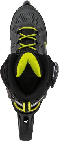 حذاء التزلج المضمّن للياقة البدنية للرجال من Rollerblade Macroblade 80، أسود وليموني، أحذية التزلج مضمنة الأداء in Saudi Arabia