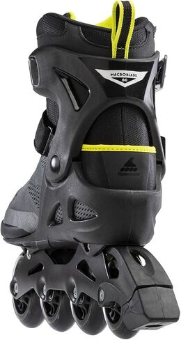 حذاء التزلج المضمّن للياقة البدنية للرجال من Rollerblade Macroblade 80، أسود وليموني، أحذية التزلج مضمنة الأداء in Saudi Arabia