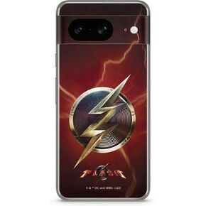 Skinit Decal Phone Skin Compatible with Google Pixel 8 - Officially Licensed DC Comics The Flash Movie: Logo Poster Design