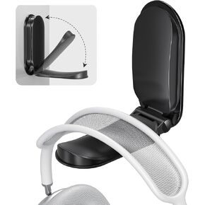 Itramax Headphone Stand,Foldable Headset Holder Under Desk,1 Pack Adhesive Headset Hanger,Wall Mount PC Gaming Headphone Hook Earphone Clamp Clip for AirPods Max,HyperX,PC Gaming Accessories-Black