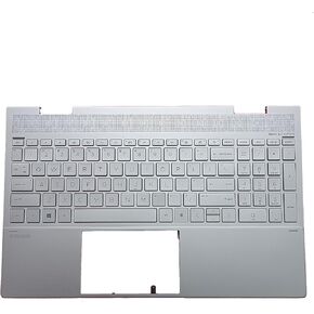 L93227-001 Replacement for HP Envy X360 15T-ED100 15-ed 15T-ED000 15M-ED0013DX Laptop Upper Top Cover Case Palmrest Backlit US Keyboard Assembly Part Sliver（DSC ）