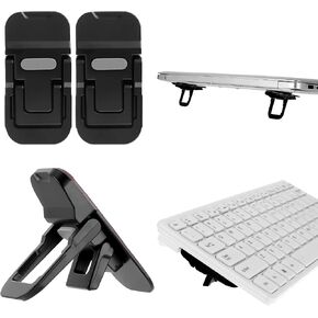 2Pcs Keyboard Riser,Laptop Feet,Aluminum Alloy Keyboard Stand,Foldable Laptop Stand Self-Adhesive Black Keyboard Riser Feet for Most Keyboards (2 Gear Height 3-4cm)