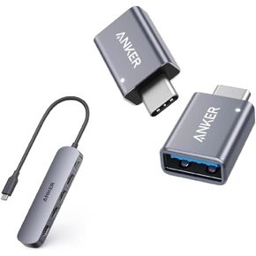ANKER USB-C HUB (5-in-1) USB C ADAPTER (2 Pack) ، نقل البيانات عالية السرعة