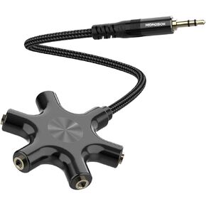 HOSONGIN 3.5mm Multi Headphone Splitter, 5 Ports Audio Splitter, 1 Male to 5 Female Audio Jack Connector, Compatible with Phone, Earphones,Headsets,Speakers