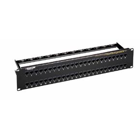Black Box 48-Port CAT6 Feed-Through Patch Panel, 2U, Unshielded