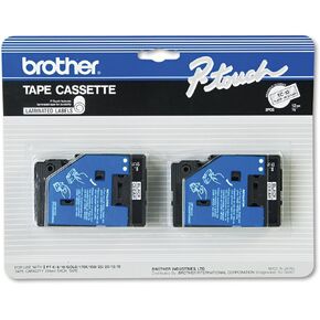 2-pack TC-10 1/2in Black On Clear Tape for Brother PT-6 8 10 12 15 20 150 170