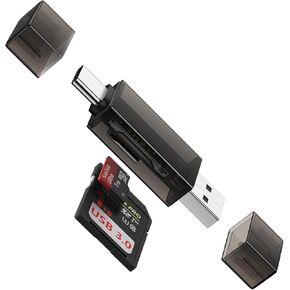 SD Card Reader Dual Slots,High-Speed USB 3.0+USB C Memory Card Reader Adapter - Supports SD/Micro SD/SDXC/SDHC/MMC,Compatible with Laptop,PC,iPad Pro,iPhone 16/15,Galaxy S25/S24/S23,Pixel 9 Pro/8/7/6