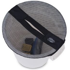 10 Gallon Bucket Lid - Multi-Purpose Boat Trash Can Cover Converter with Opening for Fishing Bucket, Trash Can, Fishing & Boating Accessories - Black Mesh, 2 Pack