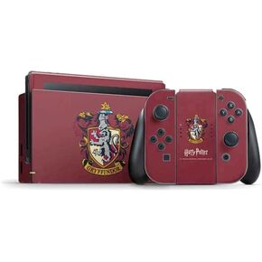 Skinit Decal Gaming Skin Compatible with Nintendo Switch Bundle - Officially Licensed Wizarding World Harry Potter Hufflepuff Crest Design