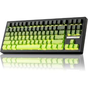 ZORNHER ZH870 Wireless Mechanical Gaming Keyboard,80% Black Custom Creamy Sound Keyboard with Shine Through, Kanagawa IMD PBT Keycaps,Pre-lubed Linear Switches,Hot-Swappable,RGB Backlit