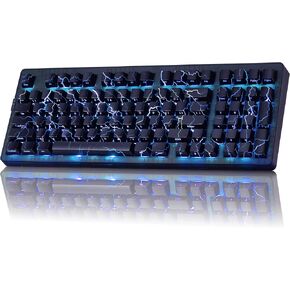 ZORNHER ZH980 Wireless Mechanical Gaming Keyboard,95% Black Hot-Swappable Custom Creamy Keyboard with Number Pad,Lightning IMD PBT Keycaps,Pre-lubed Linear Switches,RGB Backlit,2.4GHz/USB-C/BT5.0