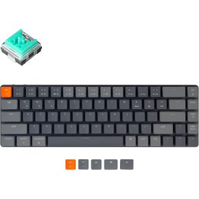Keychron K7 65% Layout 68-Key Ultra-Slim RGB Backlit Hot-swappable Computer Keyboard for Mac Windows, Wireless Bluetooth/Wired USB Mechanical Keyboard with Low-Profile Optical Mint Switch