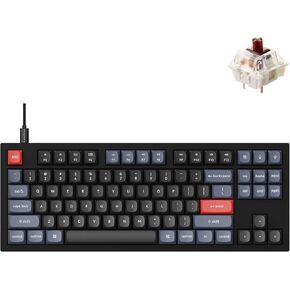 Keychron Q3 QMK/VIA Wired Custom Mechanical Keyboard, Full Aluminum Tenkeyless Layout, Programmable Macro with Hot-swappable Gateron G Pro Brown Switch, Compatible with Mac Windows Linux (Black)