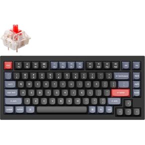 Keychron Q1 RGB Wired Custom Mechanical Keyboard, QMK/VIA Programmable Macro with 75% Layout Hot-swappable Gateron G Pro Red Switch Double Gasket Compatible with Mac Windows Linux (Black) - Version 2