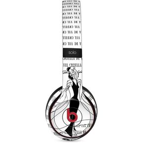 Skinit Decal Audio Skin Compatible with Beats Solo 2 Wireless - Officially Licensed Disney Villains Cruella de Vil Black and White Design