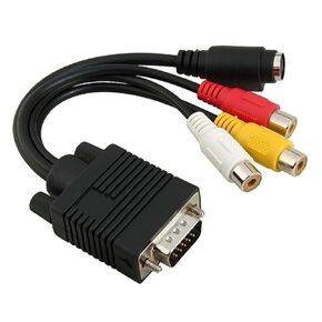 Homoyoyo Vga to Adapter Converter Cable Svga to Signal Pure Compatible with Vga Cards with Tv Out Function for Laptops Desktops