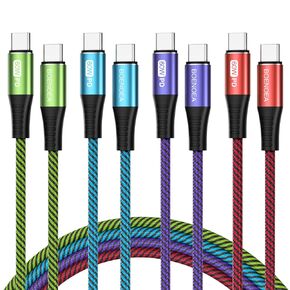Boenoea USB C to USB C Cable 10FT 4 Pack Type C 60W Fast Charging Cable Braided for Phone 16 15 Pro Samsung S24 S23 Laptops MacBook iPad Switch