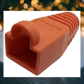 R.J. Enterprises®- 100 Pcs RJ45 Strain Relief Boot Orange RJ-SR-0-OR (Patented)