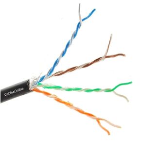 CablesOnline 250ft CAT6 23-AWG 100% Pure Copper Gel Filled Weatherproof Direct Burial Outdoor Bulk Cable, Black, U6-B250D
