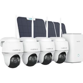 REOLINK Home Hub with Argus PT 5MP + Solar Panel -Security Camera Wireless Outdoor, Pan Tilt Solar Powered, 5MP 2K+ Color Night Vision, 2.4/5GHz WiFi, Works with Smart Home for Surveillance