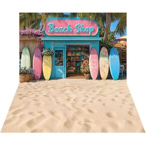 خلفية الصور الصيفية على الشاطئ ، Photography Backgound Holiday Surfboard Backdrop ، 10x6.5ft*2