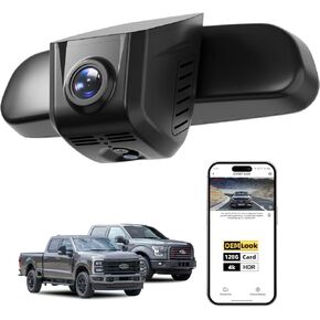4K Dash Cam for Ford F150/F250 ، كاميرا اندفاعة سلسة على غرار المصنع للسيارات ، الرؤية الليلية بزاوية واسعة 150 درجة ، تسجيل حلقة ، مستشعر G ، التحكم في التطبيق ، سهلة التثبيت ، توصيلها و GO ، بطاقة 128 جيجابايت