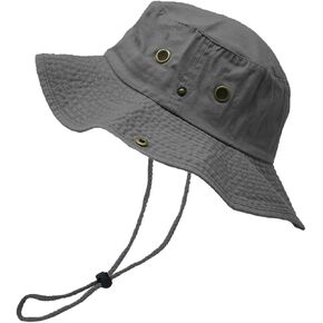 قبعة دلو القطن المغسول مجد ماكس مع حزام الذقن الصيد الشمس Safari Boonie Cap
