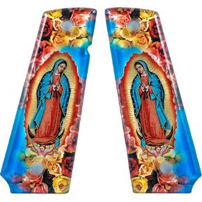 Custom 1911 A1 Full Size Virgin Mary SPD Acrylic Ambidextrous Grips- Compatible with Kimber, Colt, Taurus and Sig