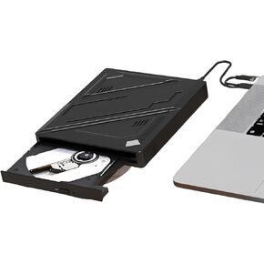 Portable External CD DVD +/-RW Drive USB 3.0 Type-C CD Burner TF SDCard Slim Portable DVD CD ROM Rewriter Writer Duplicator Compatible with Laptop Desktop PC MacBook Windows MacOS Linux