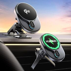 for Qi2 15W MagSafe Car Mount Charger,Dash & Vent Wireless Cars Mount Charger Phone Holder Mounts for iPhone 16/15/14/13/12, Galaxy S25, Fast Charging for Magnetic iPhone Car Accessories