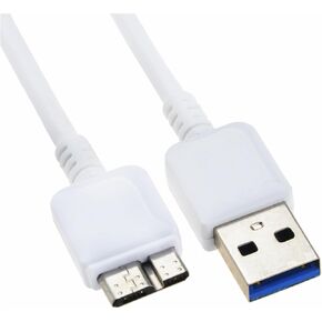 FITE ON White USB 3.0 Cable Compatible with D3 Station 2TB HX-D201TEBK External Hard Drive