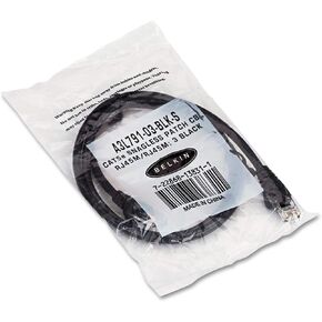 Belkin Cat5e 10/100 Base-T Patch Cable ، Snagless ، 3ft ، Black