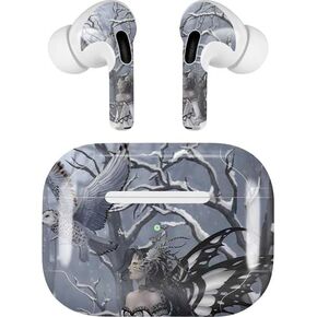 Skinit Decal Audio Skin Compatible with Apple AirPods Pro (2rd Gen, 2022) - Nene Thomas Fairy with Owl in Snow by Nene Thomas Design